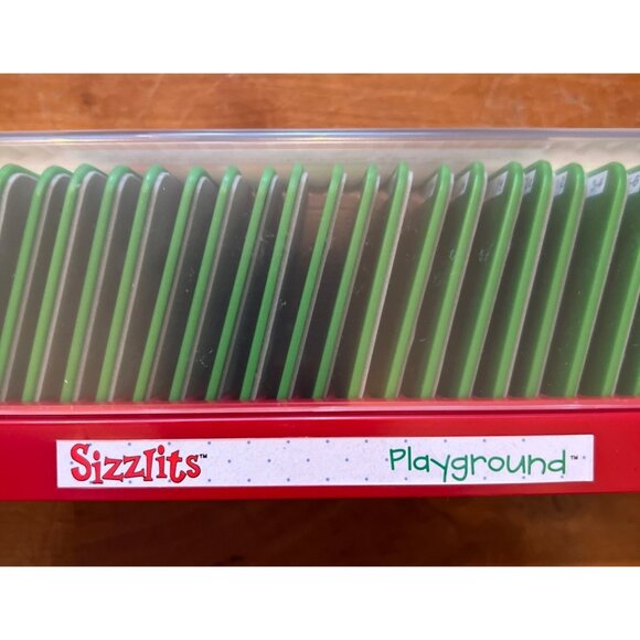NEW Sizzix Sizzlits Alphabet Set Playground Font A-Z & ! Die-Cutting Storage Box - Picture 1 of 4